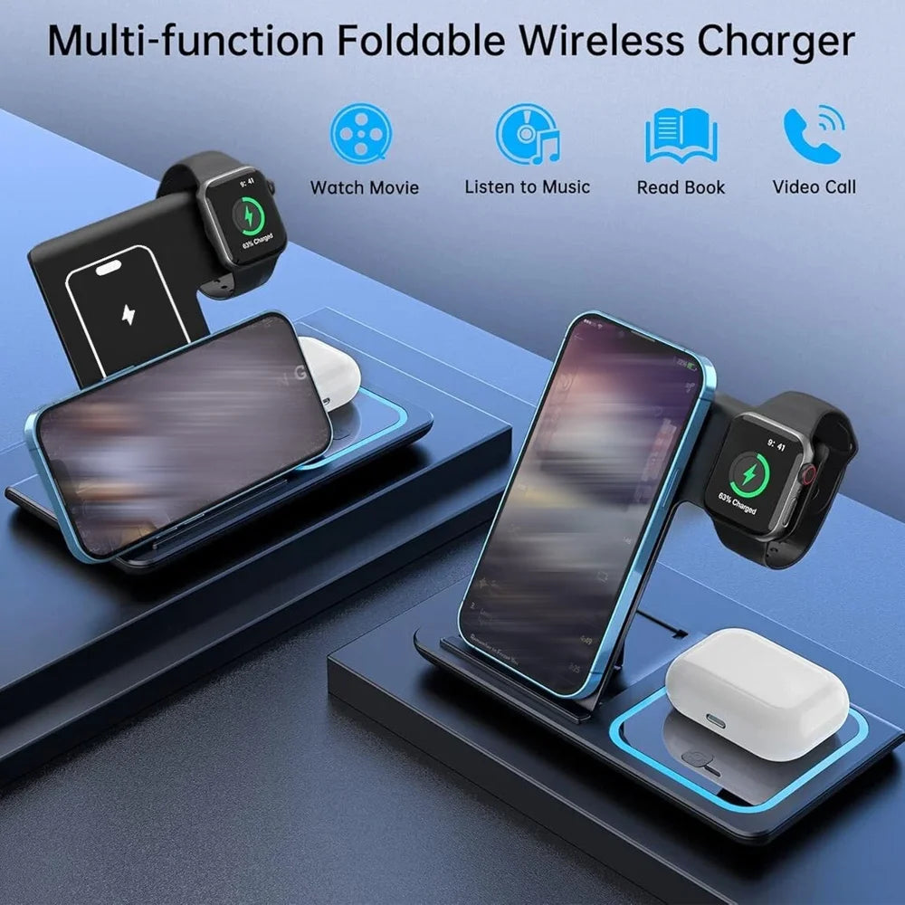 TriCharge-3in-1  Folding Wireless Station